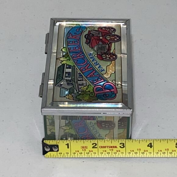 AMIA Handpainted Stained Glass Suncatcher Window Art Trinket Box Bearcreek Farms - Picture 13 of 16